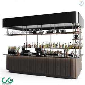 American style bar table 3d model